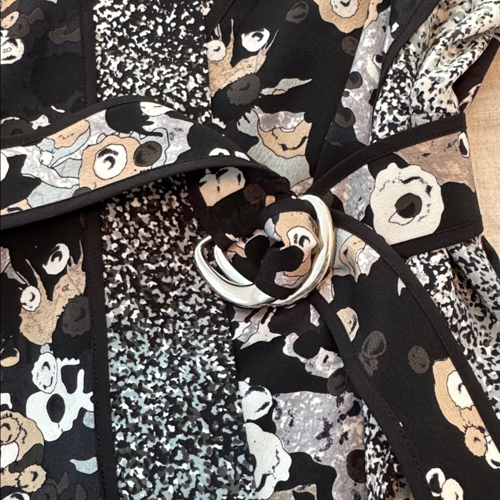 Kenzo Kimono Style Belted Blouse, FR 38 - Picture 5 of 8
